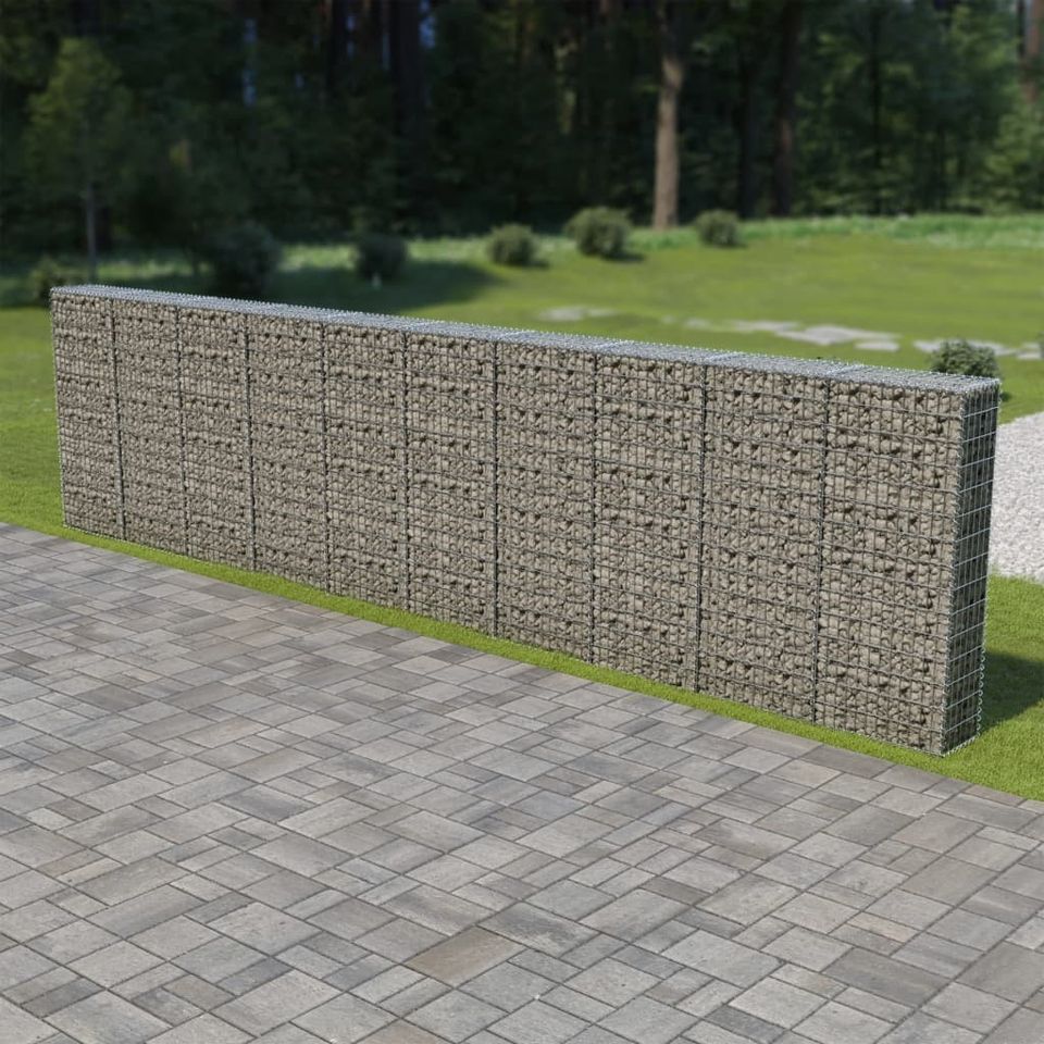 VidaXL Gabion-kivikori kansilla galvanoitu 143585