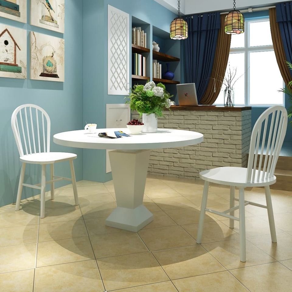 VidaXL Ruokapöydän tuolit 2 kpl valkoinen 242026
