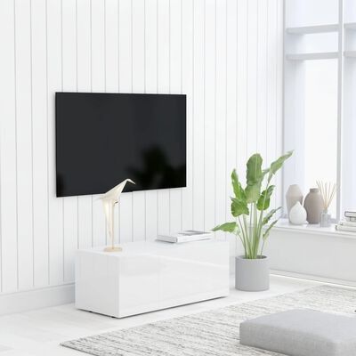 VidaXL TV-taso korkeakiilto valkoinen 80x34x30 cm