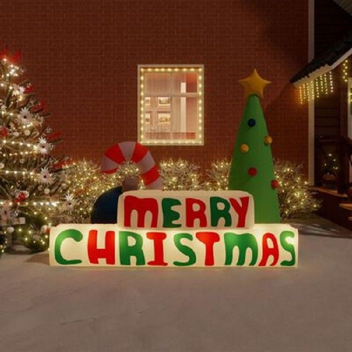 VidaXL Täytettävä Merry Christmas koriste LED-valo