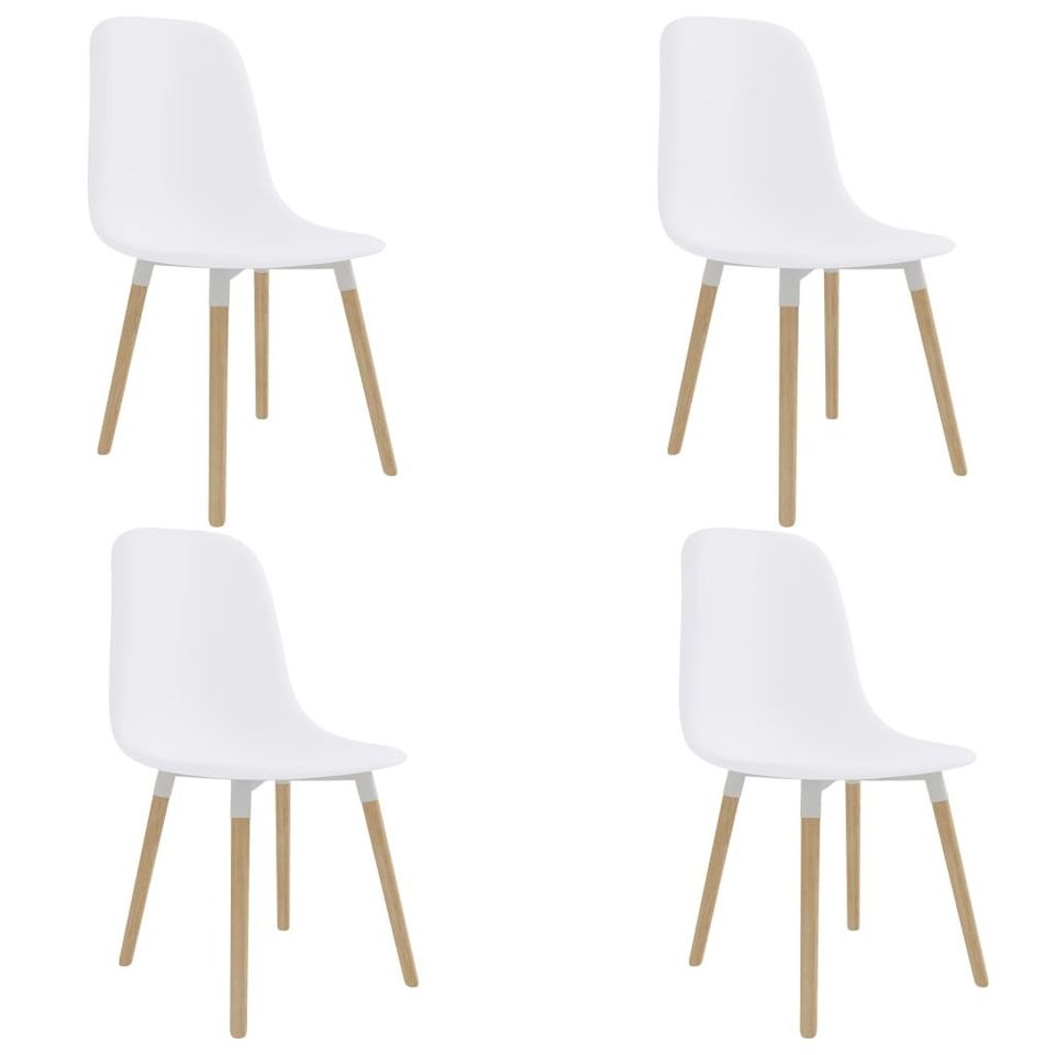 VidaXL Ruokapöydän tuolit 4 kpl valkoinen 248233