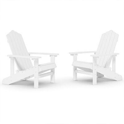 VidaXL Adirondack puutarhatuolit 2 kpl HDPE valkoi