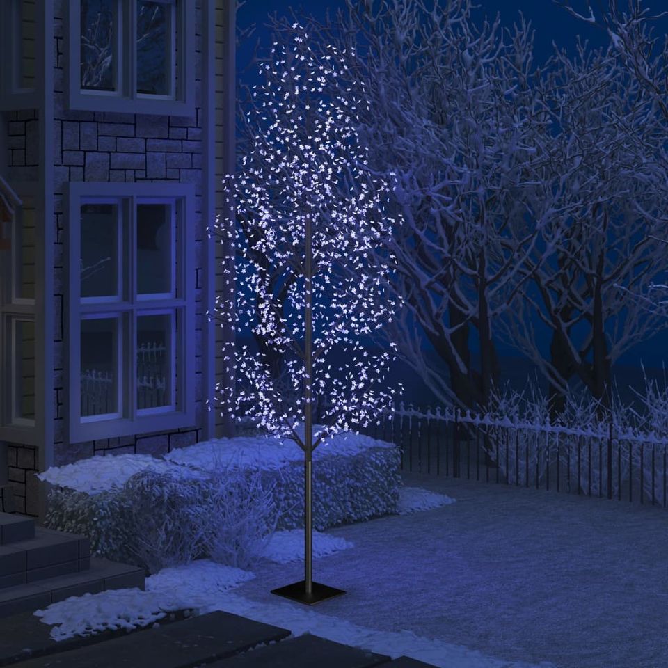 VidaXL Joulukuusi sinistä LED-valoa kirsikankukka