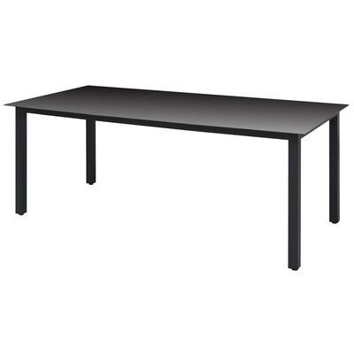 VidaXL Puutarhapöytä musta 190x90x74 cm alumiini