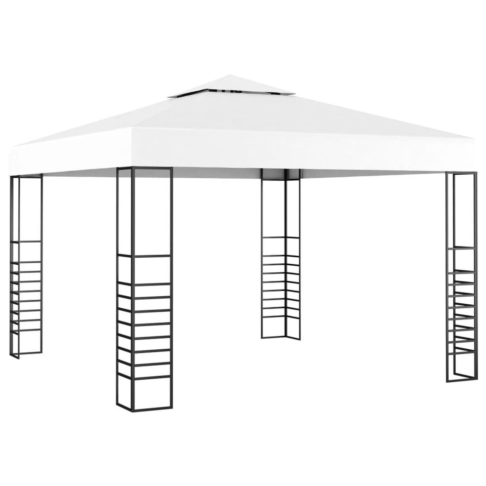 VidaXL Puutarhakatos 3x3 m valkoinen 48033