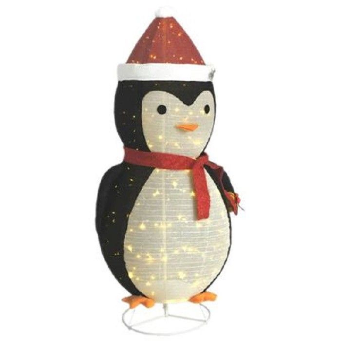 VidaXL Pingviini joulukoriste LED-valoilla ylellin