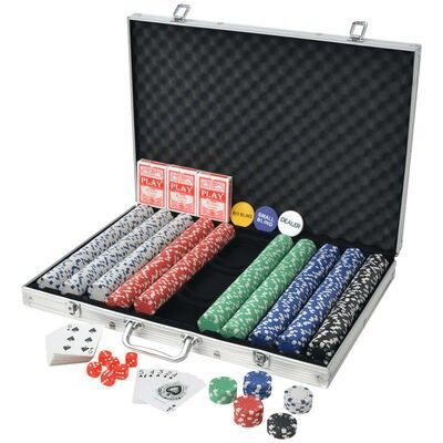 VidaXL Pokerisarja, jossa 1000 Pelimerkkiä Alumiin