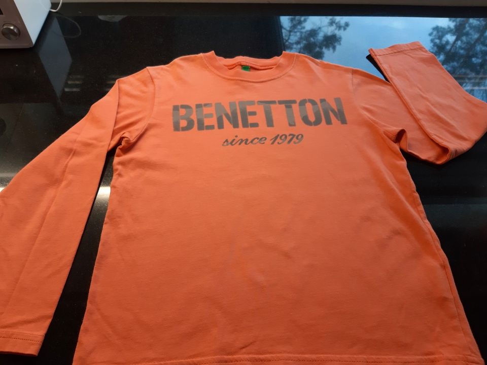 Benetton oranssi puuvillapusero 130 cm