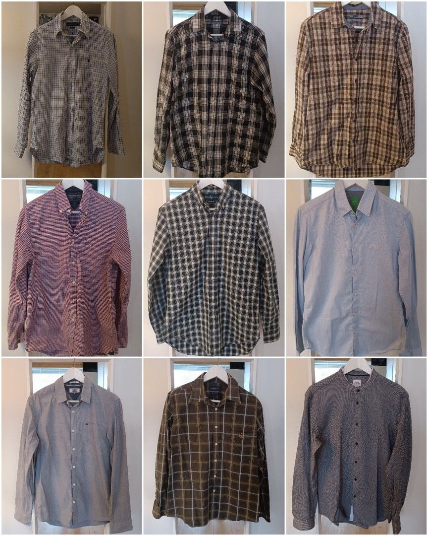 Men's Collared Long-sleeved Shirt (various brands)