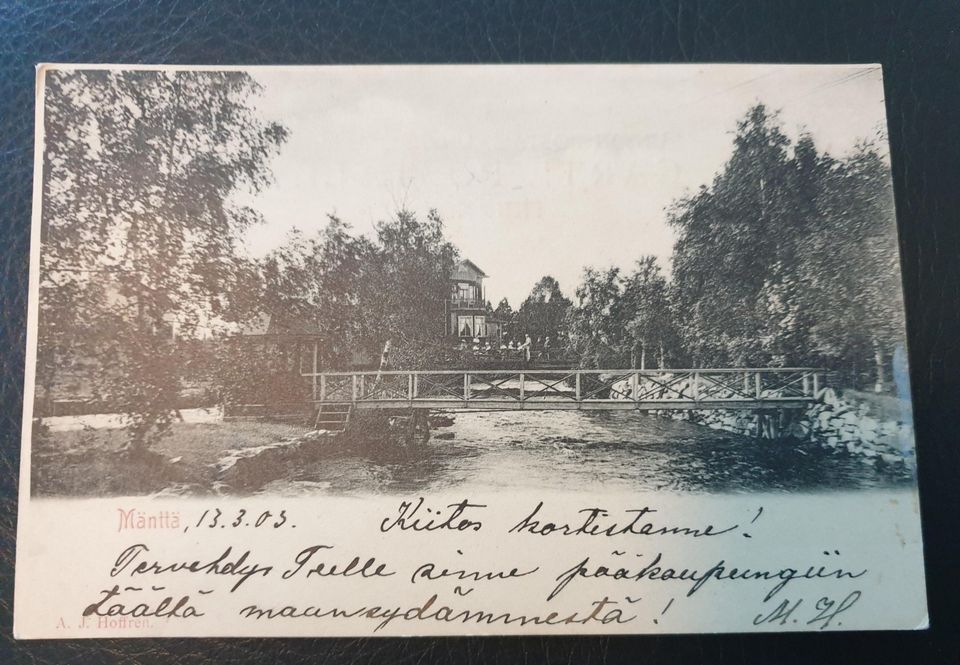 Kulkenut postikortti Mänttä 1903