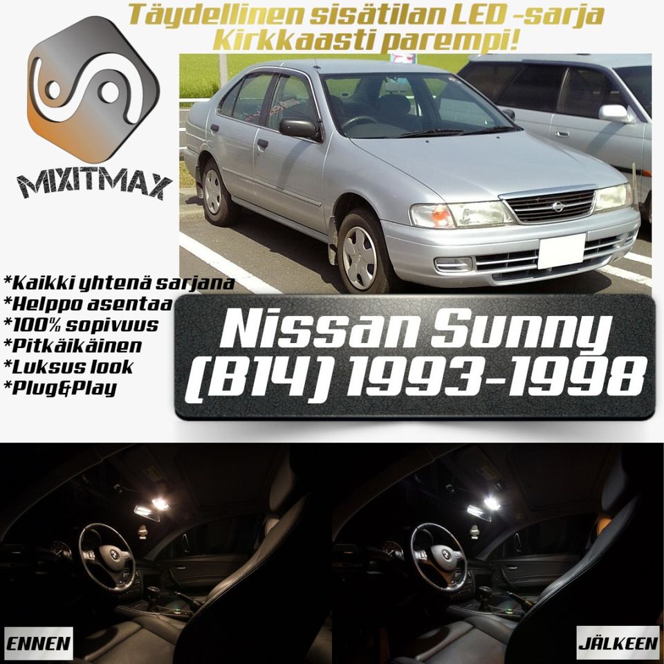 Nissan Sunny (B14) Sisätilan LED -muutossarja x7