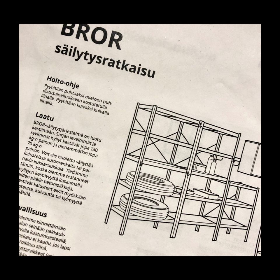 Ikea Bror -hyllyt 6 kpl - musta