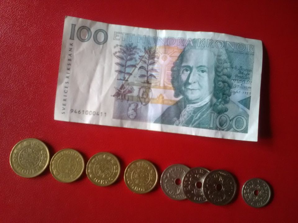 Ruotsin ja Tanskan rahaa