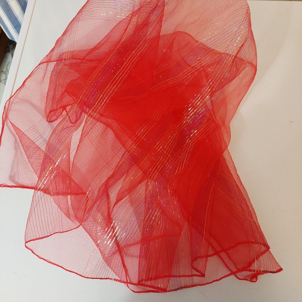 Kauniin punainen SHIFONKI HUIVI 65X65 cm, kiiltävä UUSI