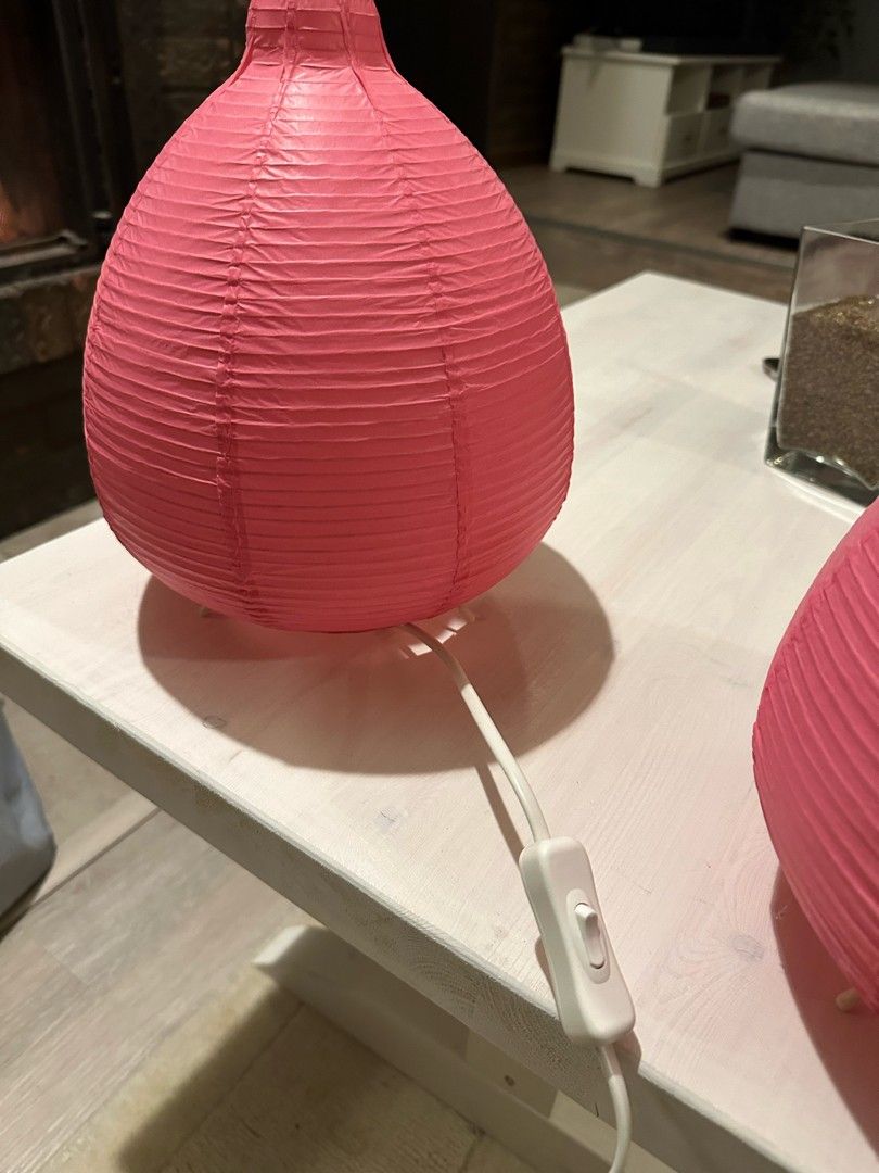 Pöytälamppu yöpöytävalaisin, pink, paperivarjostin
