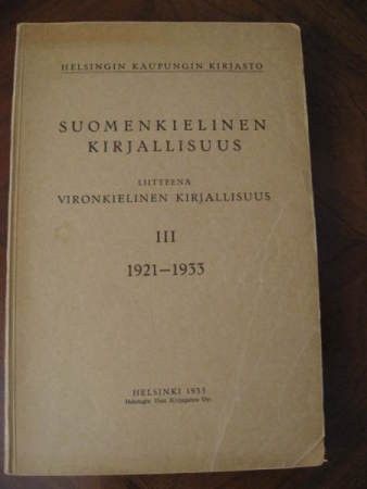 Suomenkielinen kirjallisuus III v. 1921-1933