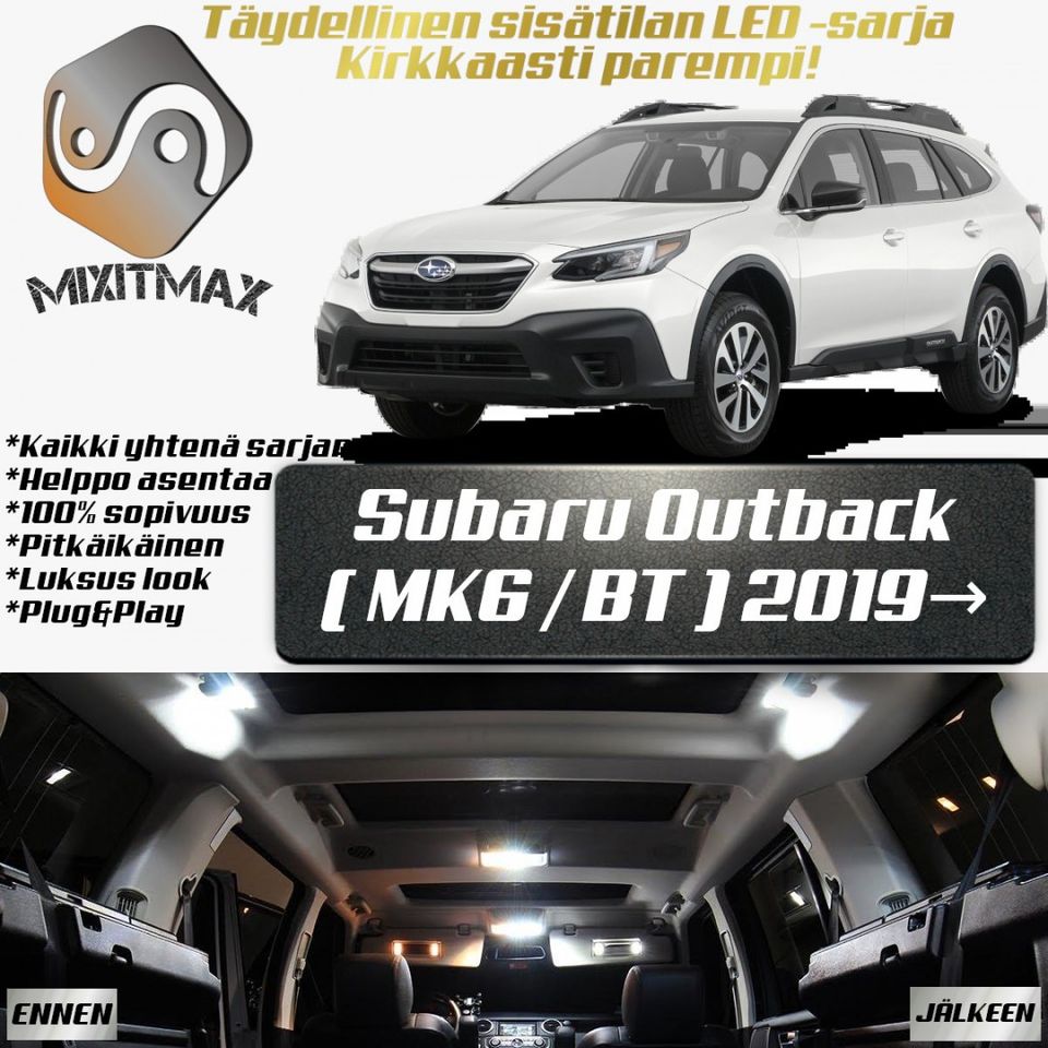 Subaru Outback (MK6) Sisätilan LED -sarja; 10 osaa