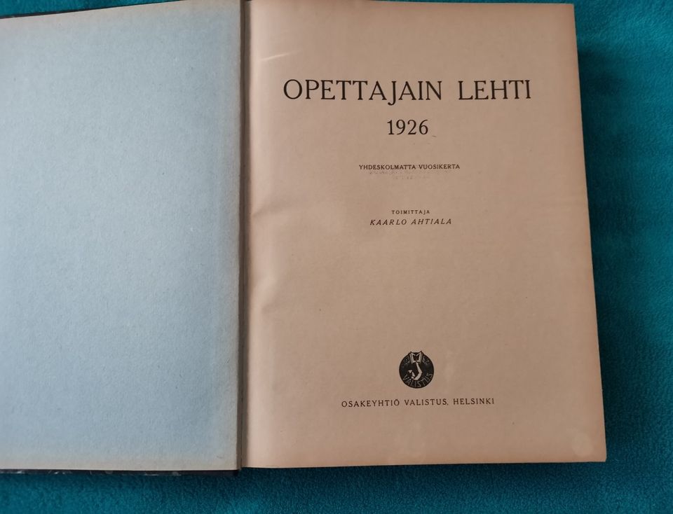 Opettajain lehti 1926 1934 1935