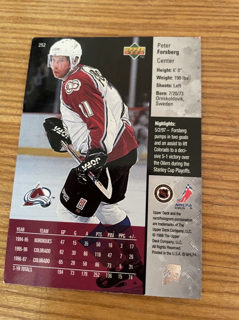 90-luvun NHL-kortteja