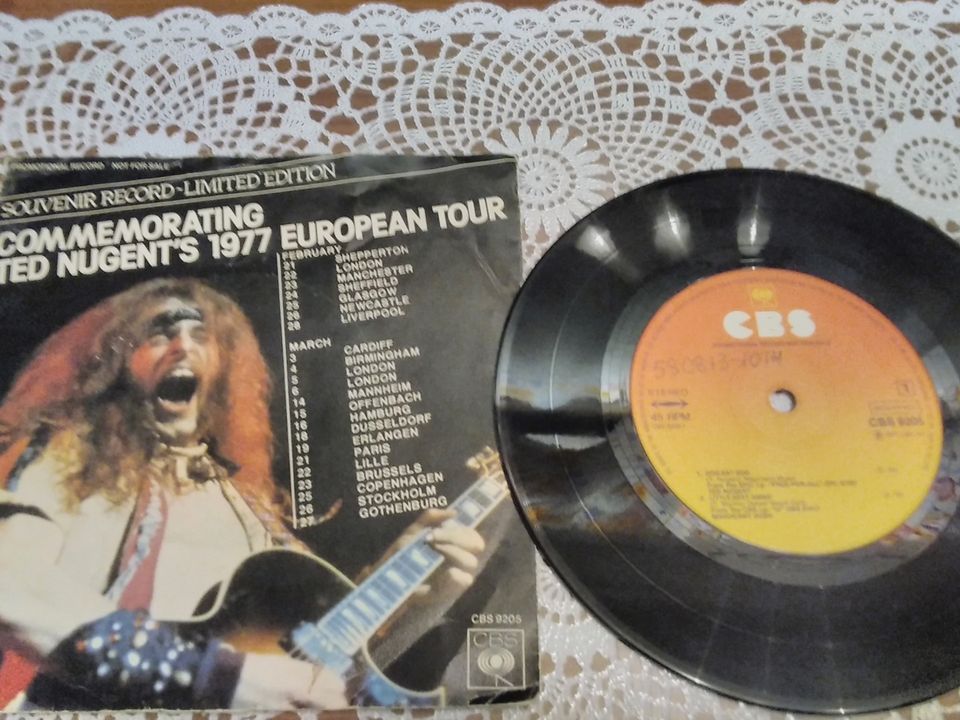 Ted Nugent 7" EP Ted Nugent's 1977 European tour