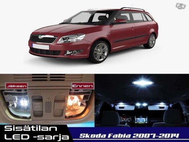 Skoda Fabia (5J) Sisätilan LED -muutossarja ; x9