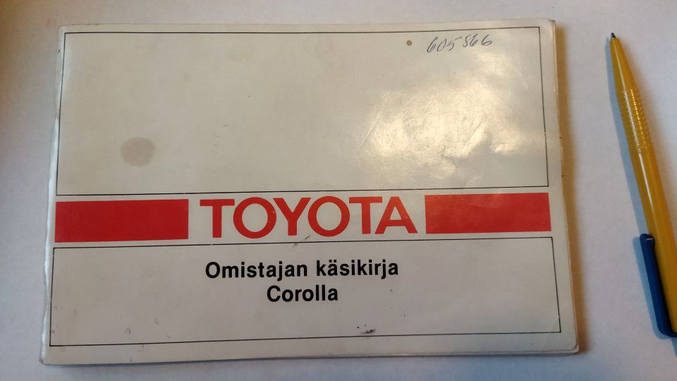 Toyota Corolla omistajan opas 1986