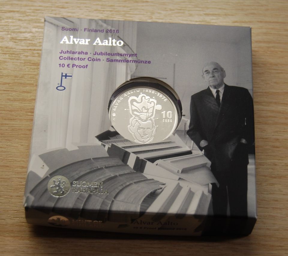 Suomi 2016 10 e. Alvar Aalto HOPEA PROOF