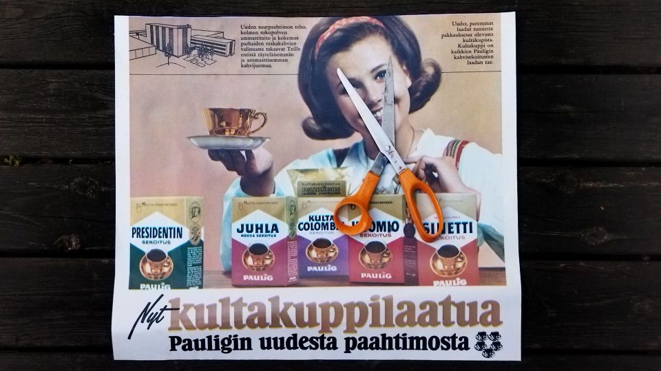 1968 vintage Paulig kahvimainos juliste