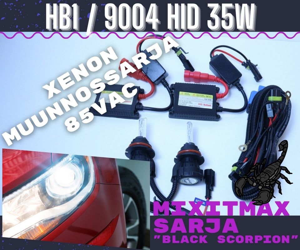 HB1/9004 Xenon muunnossarja 6000K 35W-3200lm