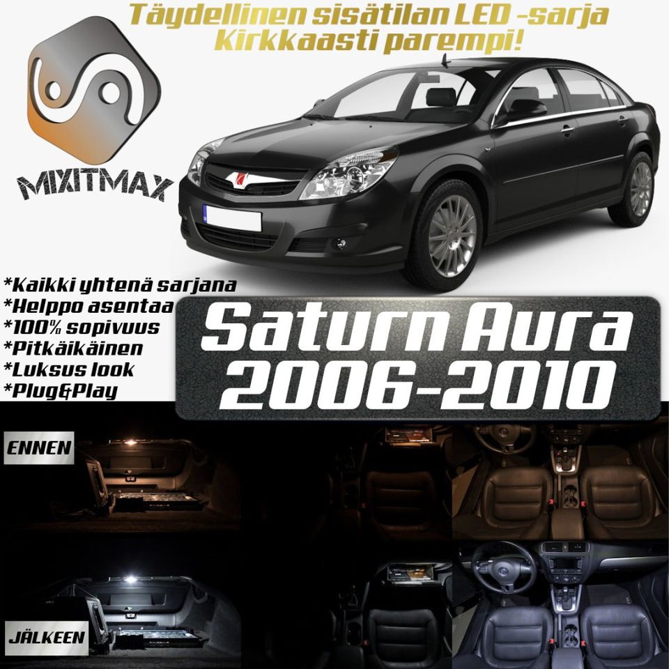 Saturn Aura Sisätilan LED -muutossarja 6000K