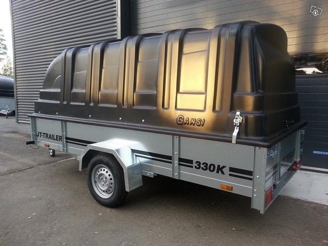 Kotimainen JT-Trailer 330k, 100cm musta kuomu