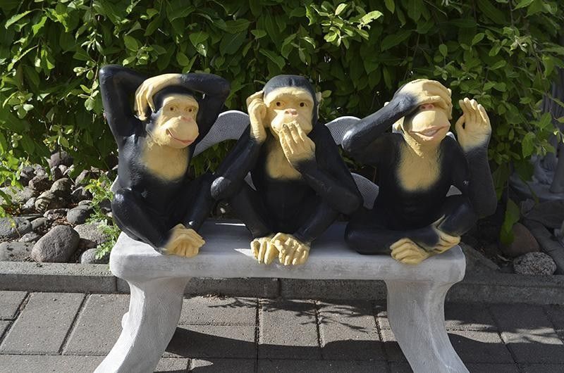 Patsaat: Apinat 3 kpl - Ei kuule, Ei näe, Ei puhu