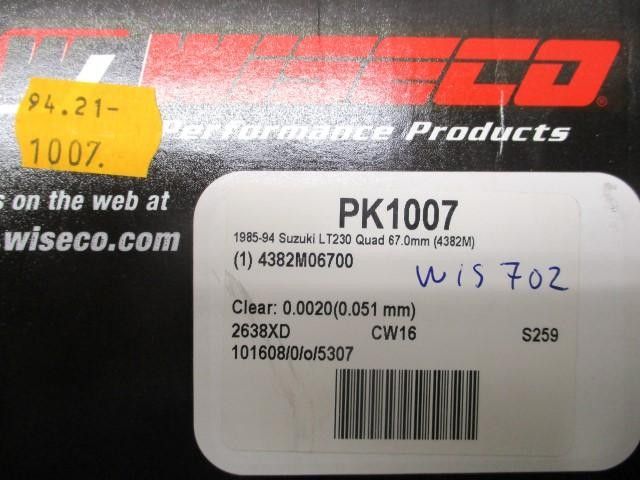 Wiseco pk1007 piston kit 67mm suzuki lt230 85-94