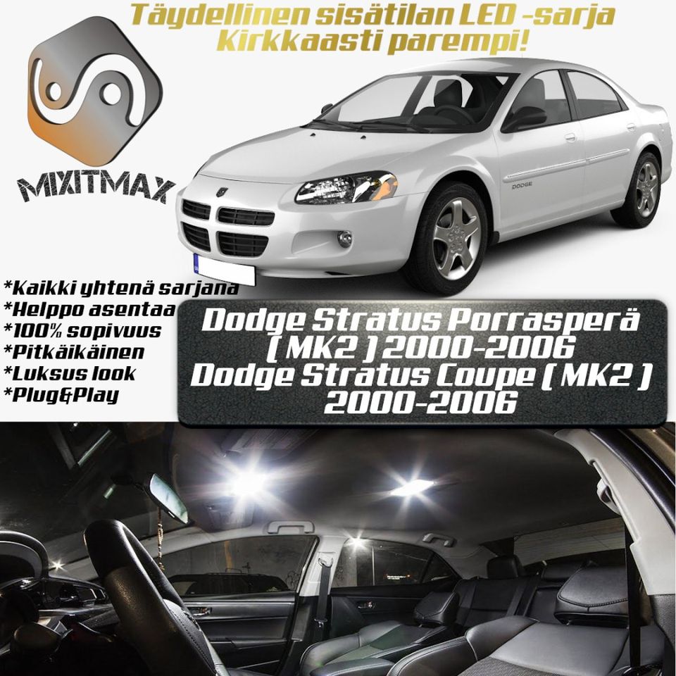 Dodge Stratus (MK2) Sisätilan LED -muutossarja