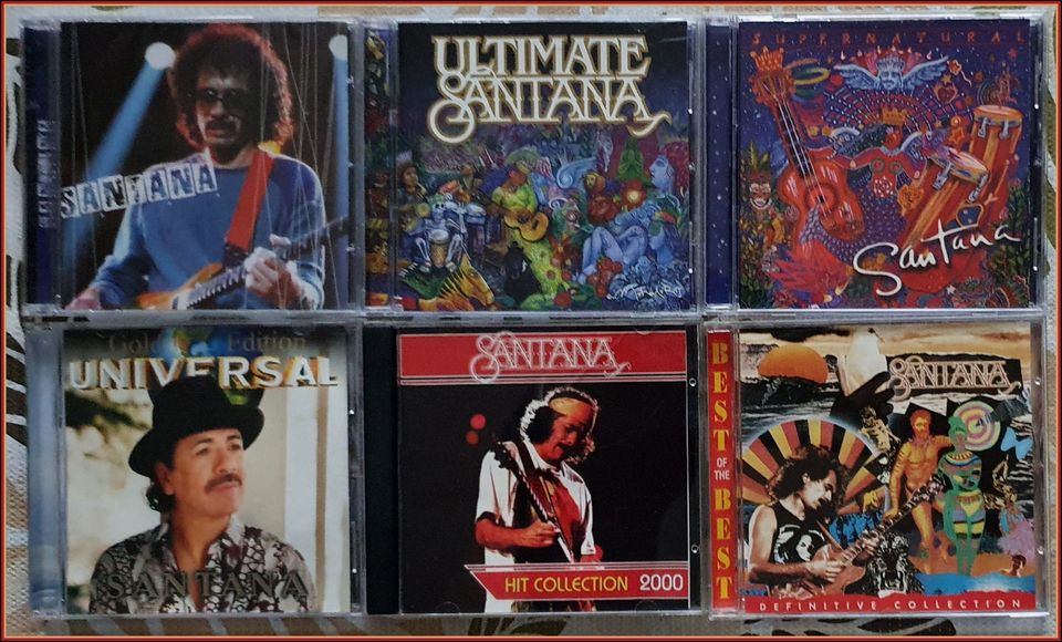 6 kpl Carlos Santana cd:ee levyjä (Osa RARE)