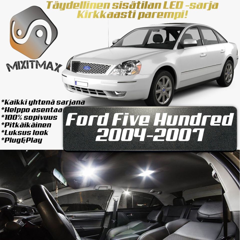 Ford Five Hundred Sisätilan LED -muutossarja 6000k