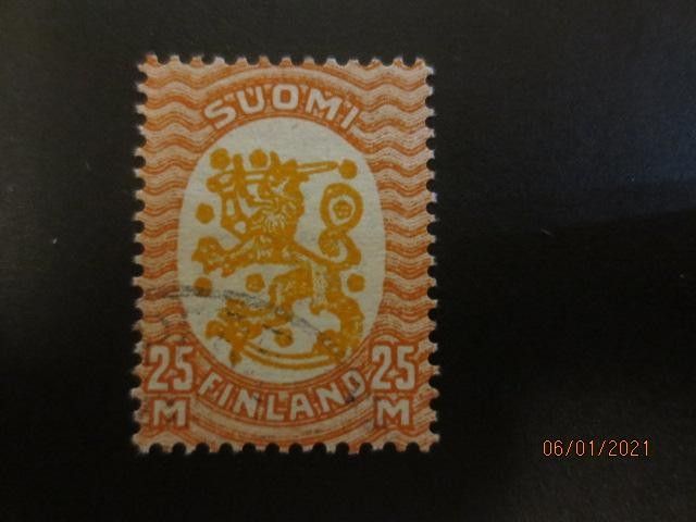 Postimerkki 25mk pun/oranssi 1927