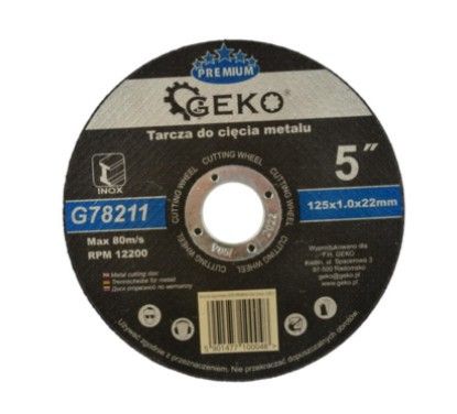 GEKO Premium 125x1x22,2mm katkaisulaikka, 100 KPL