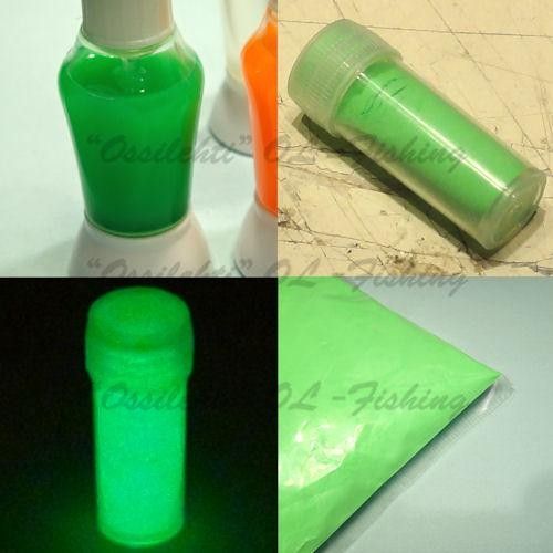 Jälkivalaiseva värikoukku jauhe vihreä fluoresoiva