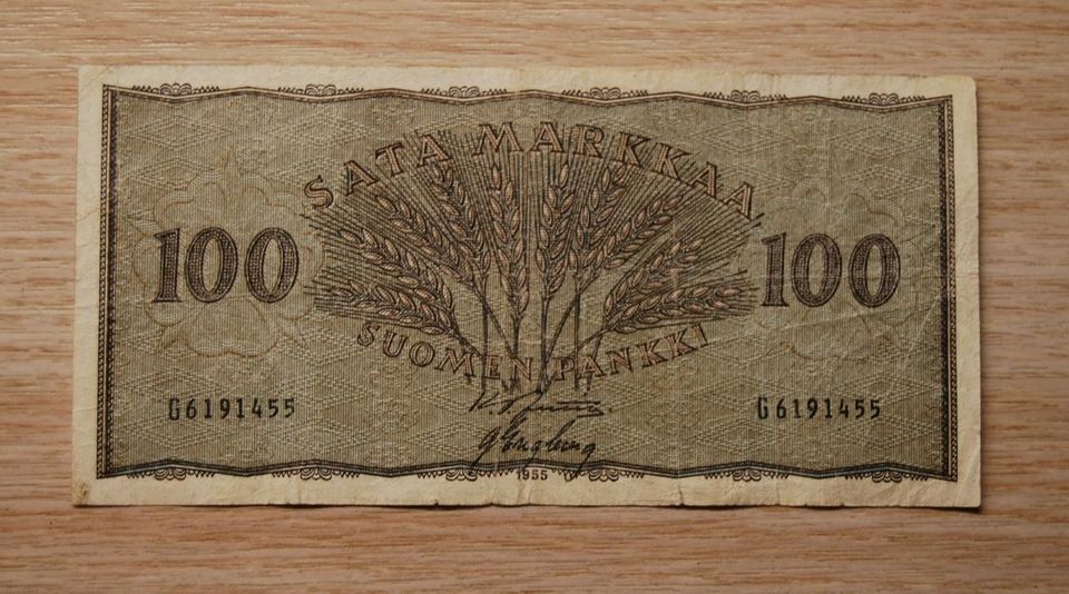 1955 Suomen pankki 100 markkaa