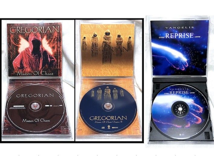 CD - levyt (Gregorian 2000 , 2002 + Vangelis 1999)