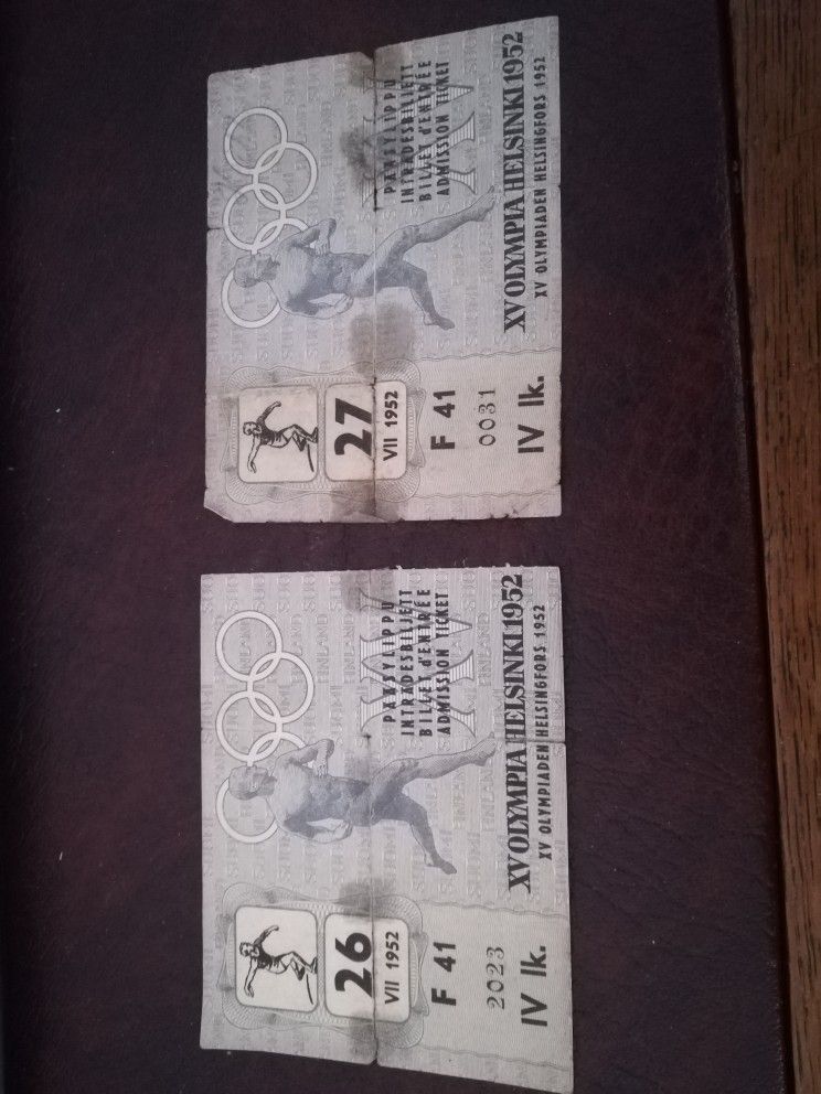 1952 Helsingin Olympialaisten liput