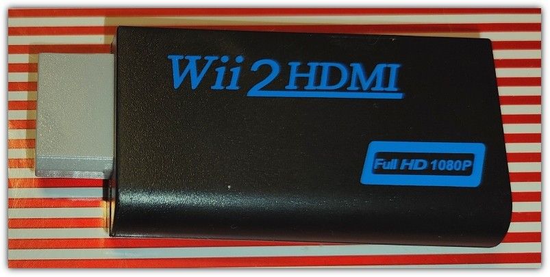 Musta HDMI-yhteensopiva sovitin Wii-konsolille