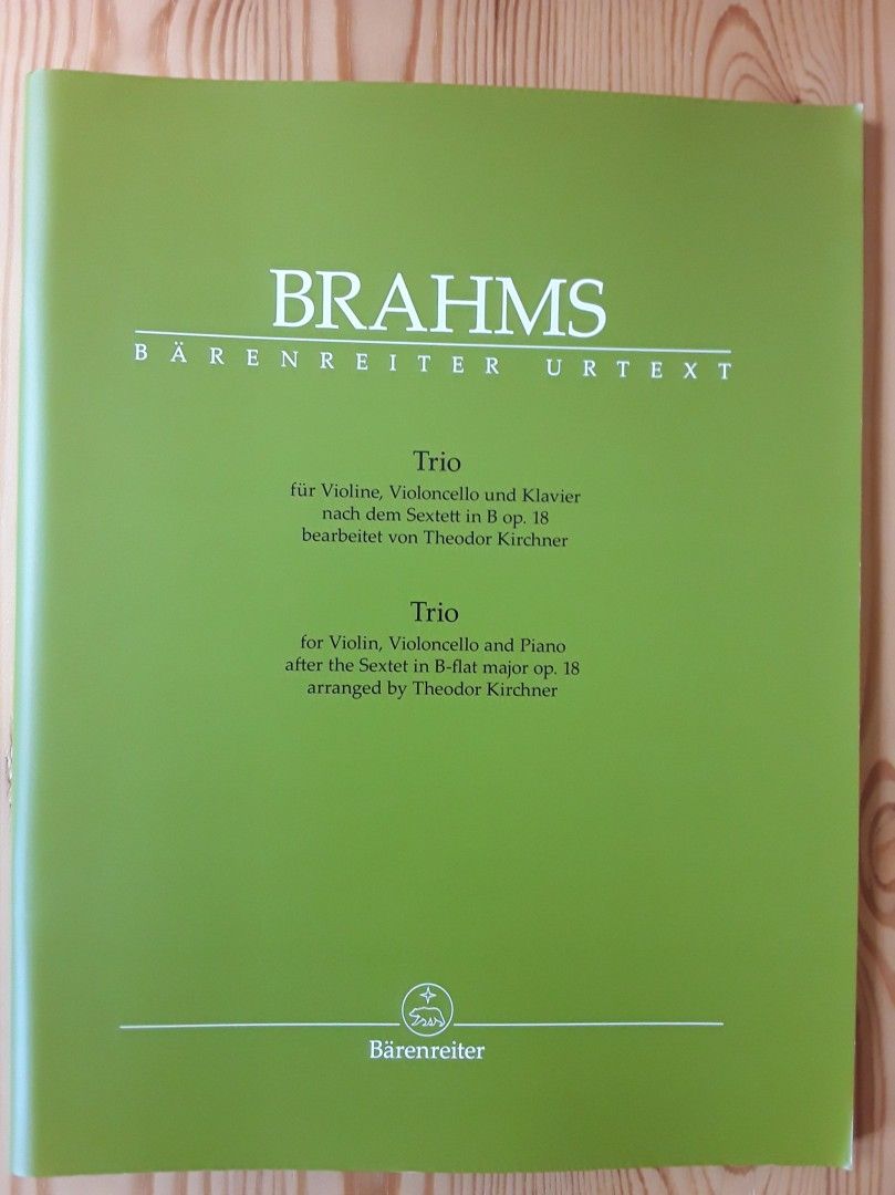 Nuotti: Brahms: Trio, sovitus sekstetistä, p,vl,c