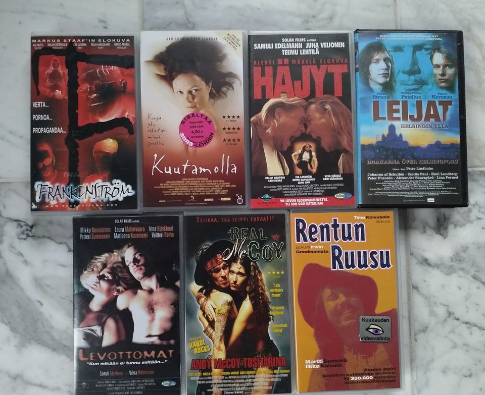 Kotimaisia VHS elokuvia