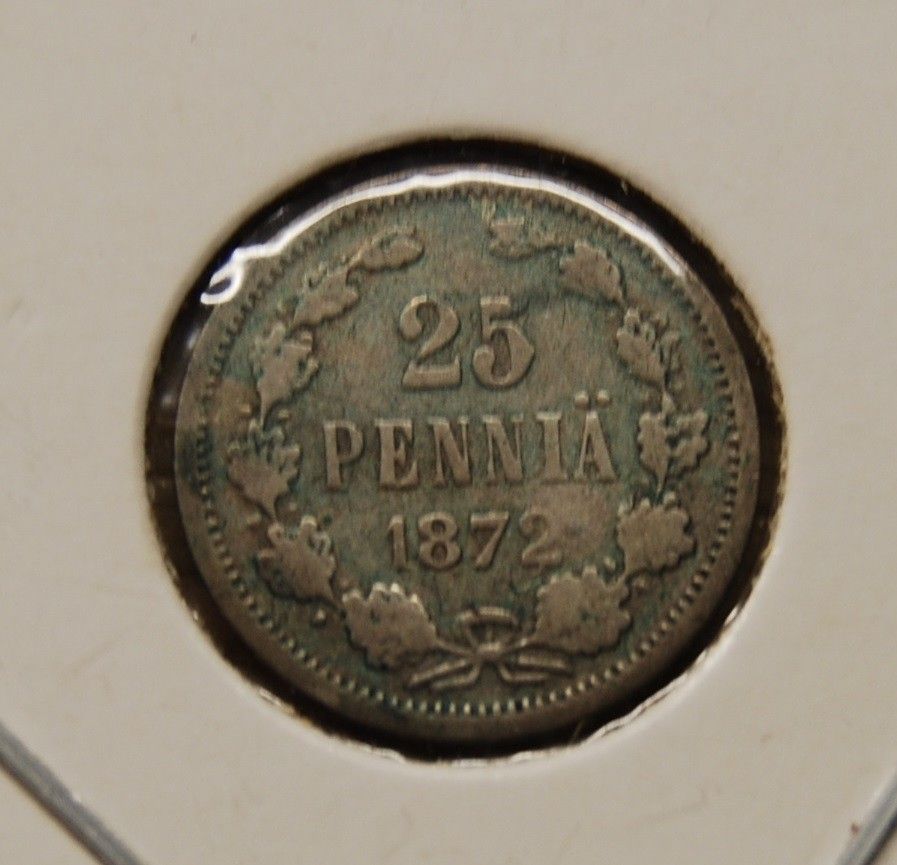 25 penniä 1872 Aleksanteri II, Hopea