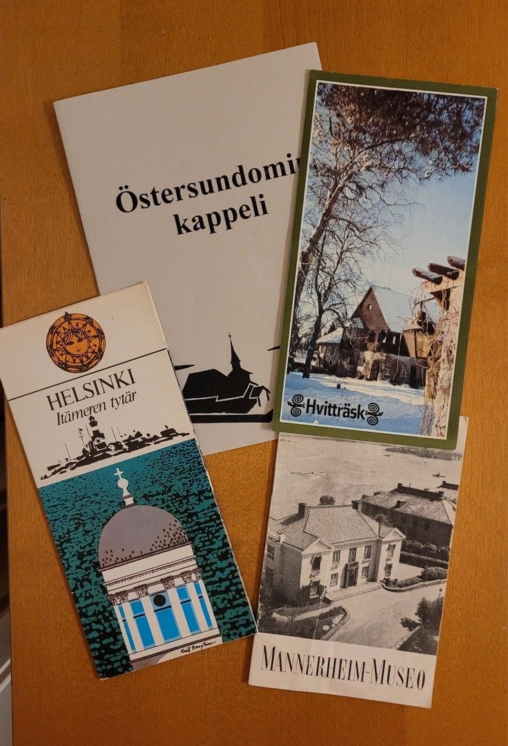 Vanhoja Helsingin alueen matkailuesitteitä