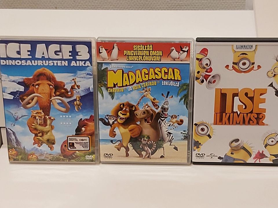 Ice Age 3, Madagascar ja Itse ilkimys dvd:t