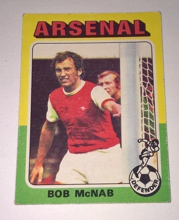 Jalkapallo Arsenal Bob McNab 136 pelaajakortti