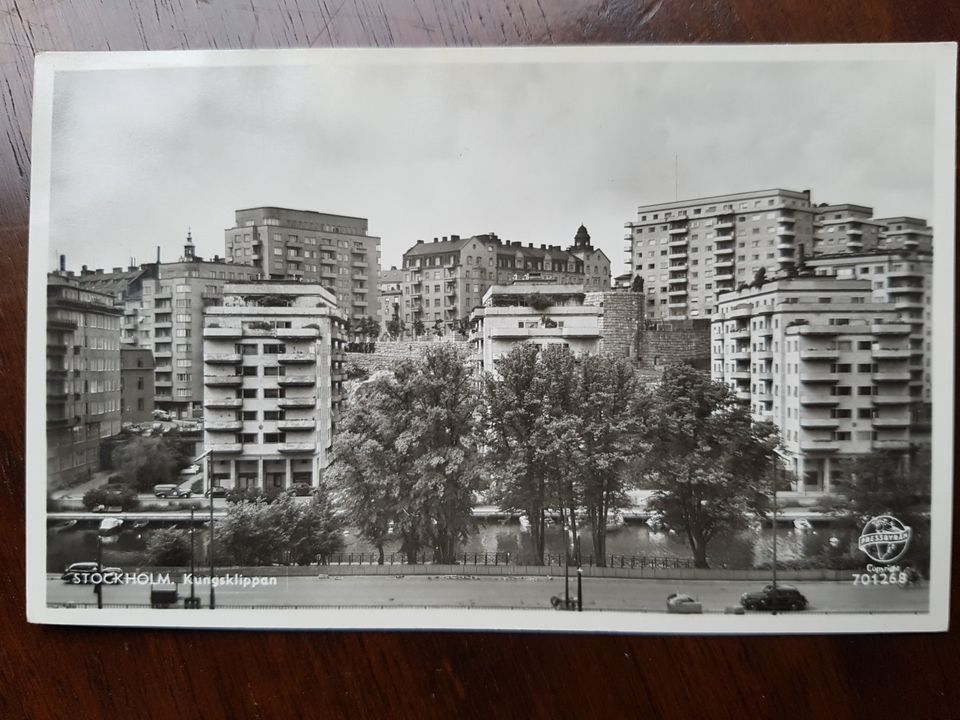 Tukholma Kungsklippan vintage vk.postikortti